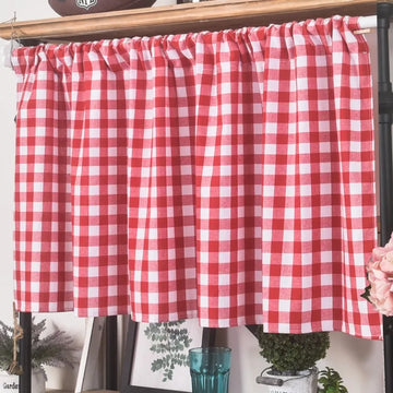 rideau fenêtre cuisine carreaux écossais vert rouge classique dentelle opaquet polyester