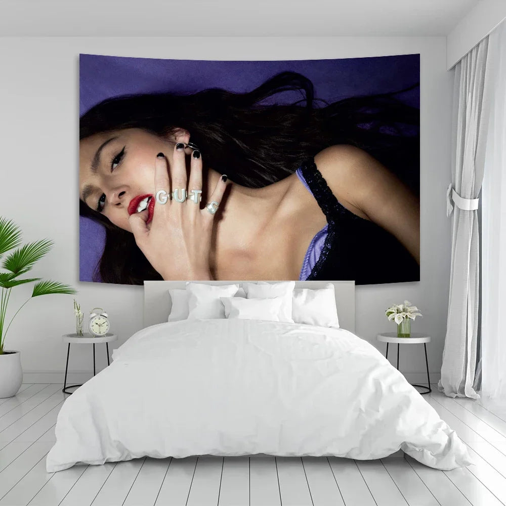 tapisserie étoiles blanches rouge rayures horizontales décorative patriotique chambre taille grande