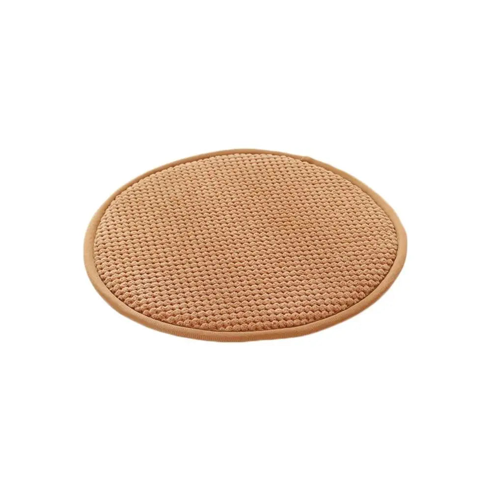 coussin tabouret rond solide mousse pu tissage points moderne couleur uni antidérapant