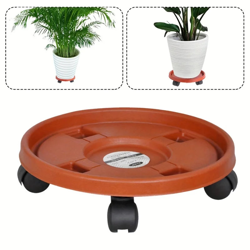 plateau fleur mobile orange pratique roulettes 33cm 30cm 26cm
