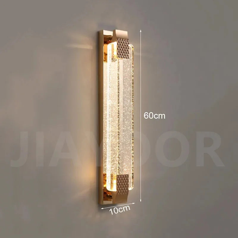 lampe murale moderne or cristal led élégante éclairage ambiance chambre salon
