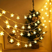 guirlande lumineuse étoiles led jaune chaleur chambre noël mariage festive