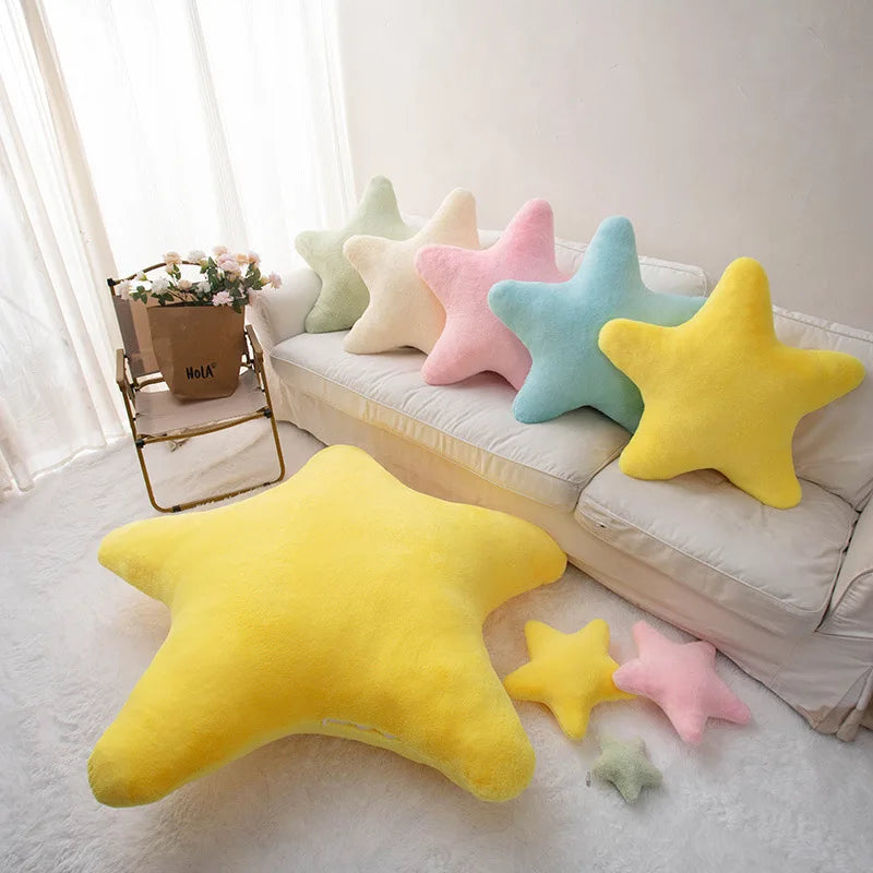 coussin étoile décoratif jaune rose vert lit maison anti décubitus coton polyester
