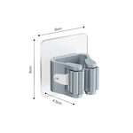 porte balai adhésif moderne violet bleu gris rondelle blanche transparente support crochets mur