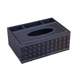 boîte mouchoirs simili cuir noire classique compartiments rangement télécommande objetos divers