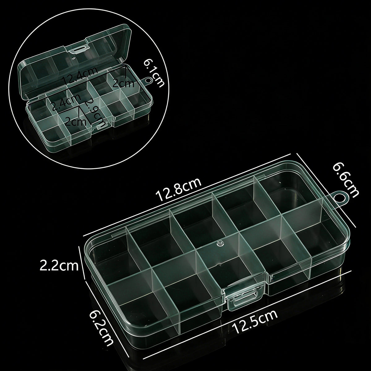 boîte rangement transparente moderne réutilisable poignée bijoux petite organisation objet