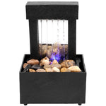 fontaine d'intérieur moderne pierres naturelles lumière led dorée base noire relaxation décoration chambre salon