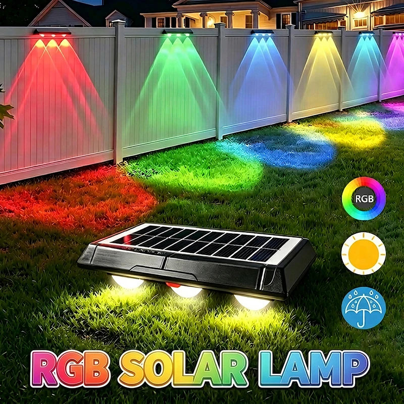 projecteur solaire led rgb noir ip65 étanche autonome décoration extérieure jardin cour