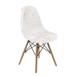 housse chaise velours brillante moderne bleu blanc protection polyester elasthanne
