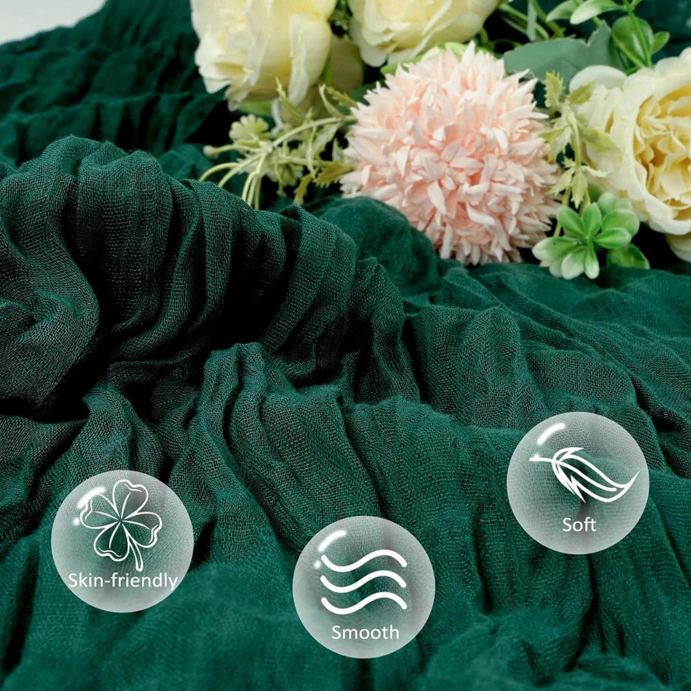 serviettes table crêpe vert foncé plissées adhésives festives mariage fêtes