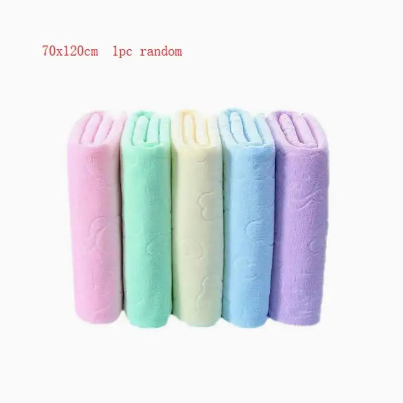 serviette bain imprimée coeurs rose violet jaune bleu moderne 70x120cm absorption rapide lavable machine