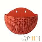 paniers suspendus tissés gris marron orange bleu moderne drainageextérieur