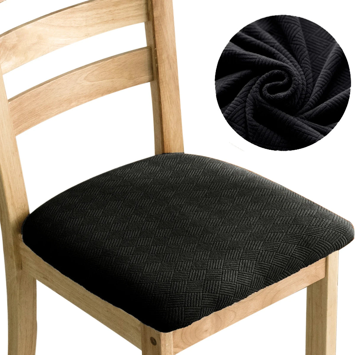 housse chaise moderne rayées diagonales élasthanne polyester beige sécurisée liens