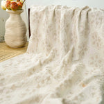 tissu coton beige fleurs simple texture classique résistant environnemental 150cm