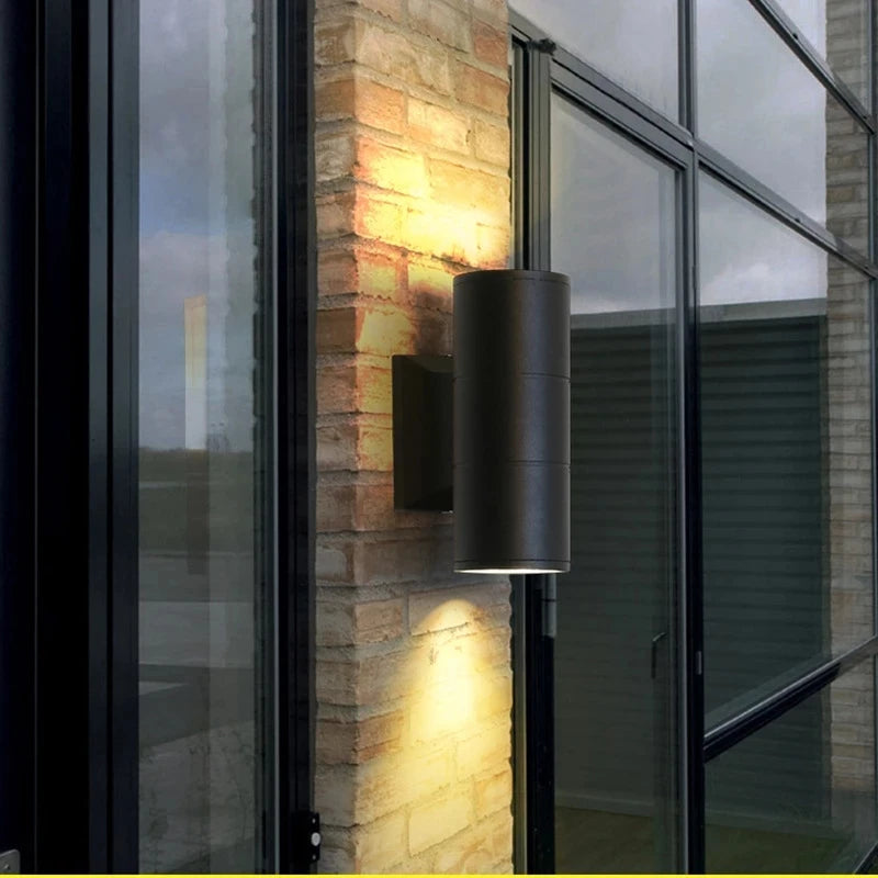 lampe murale led moderne 10w 20w noir mat ip65 étanche 90mm 160mm