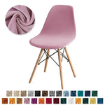 Chaise couvre velours étirable moderne fixée couleur vert foncé beigeclair