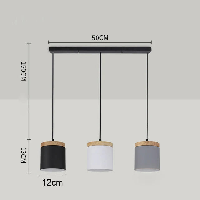suspension lumineuse moderne minimaliste noir gris blanc matériaux aluminium éclairage led pendentif restaurant cuisine
