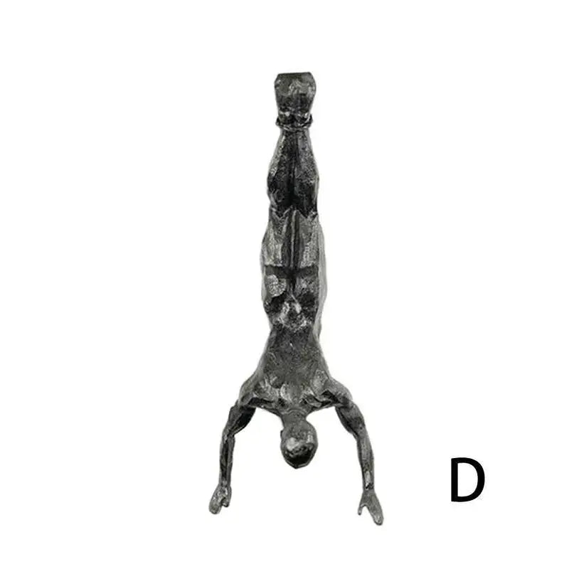 statues métal noir sculptures humaines diverses postures art moderne decoration murale