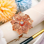 anneaux serviette fleur stylisée doré rose doré argenté élégants décoratifs ajustables table événement