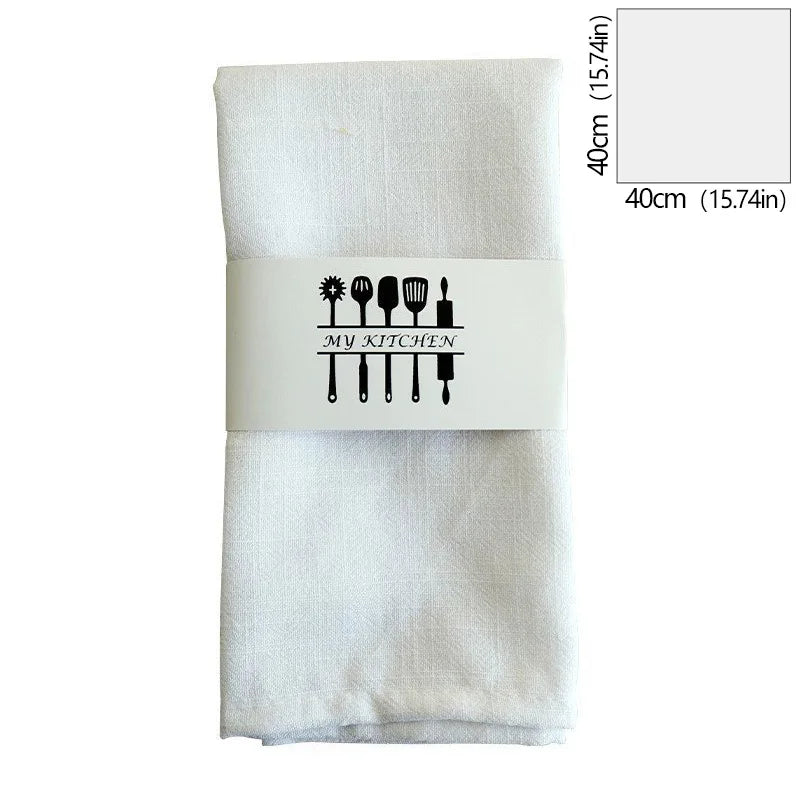 serviettes table coton texture lin moderne vert jaune gris rose beige blanc opaques clips