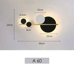 lampe murale moderne minimaliste noir blanc doré géométrique fixée mur sphères cercles barre translucide