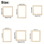 cadres photo bois classiques rectangulaires différents tailles décoration murale impressions artistiques naturelles abstraites compositions