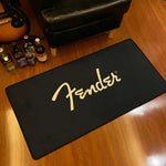tapis protection guitare noir logo fender gibsom classique antidérapant polyester washable dirtrepellent