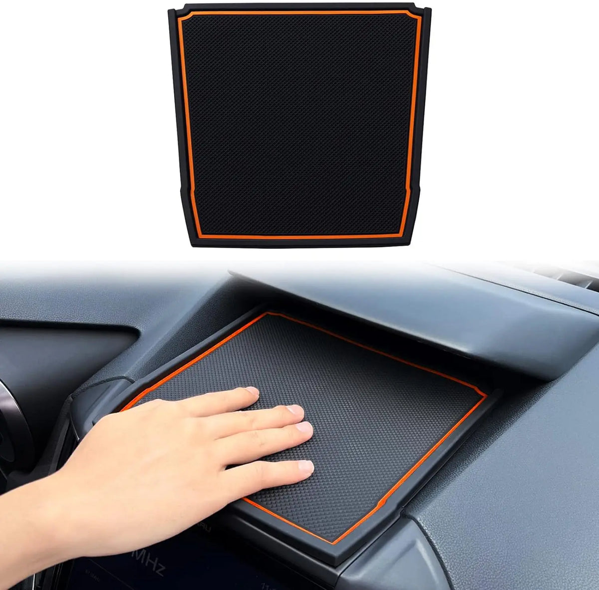 tapis tableau bord auto noir orange texturé adhésif moderne utilitaire
