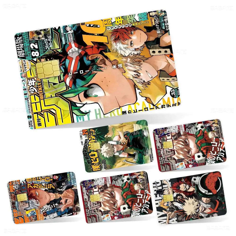 sticker carte crédit anime katsuki bakugo personnalisable réutilisable waterproof multicolore