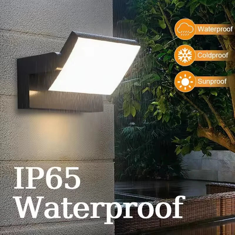 Lampe murale extérieure LED moderne capteur lumière ip65 fixations murales texturées