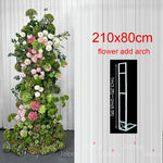 Arche décorative moderne fleurs artificielles vert rose blancextérieur maison événement