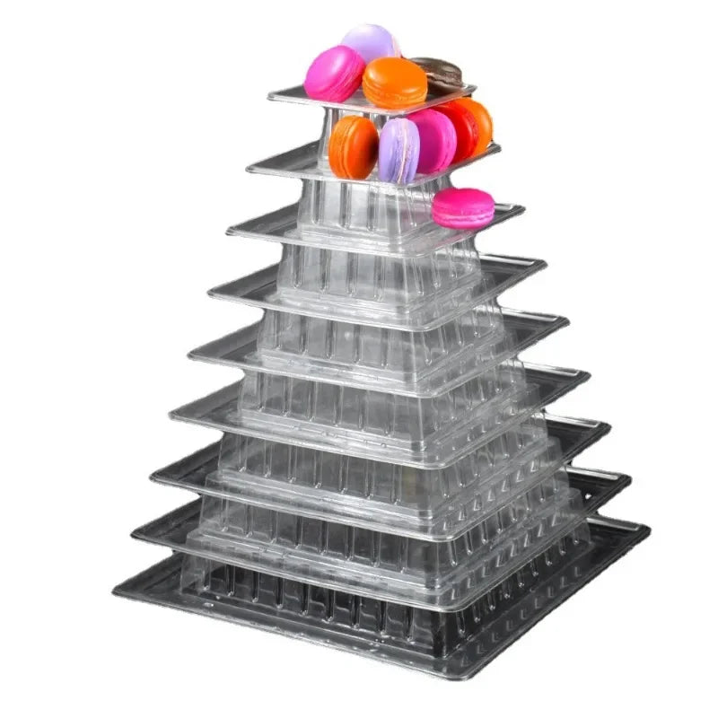 support macarons transparent moderne stand gâteaux mariage anniversaire décoration ustensiles cuisine six niveaux
