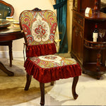 coussin chaise vintage imprimé floral paisley marron rouge bleu beige fixations mariage