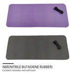 tapis yoga violet rayures moderne 25cm 60cm poignée noire yoga fitness