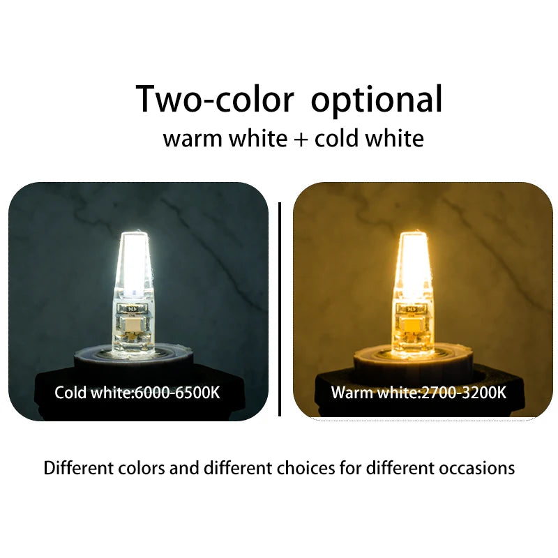 Ampoule LED G4 G9 E14 3W 6W blanc chaud froid silicone transparent moderne