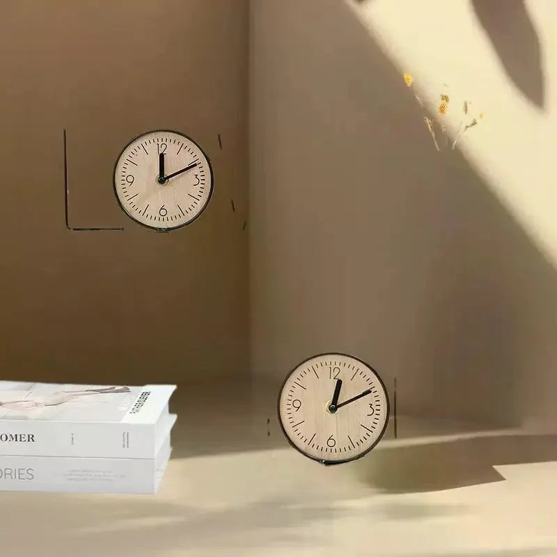 horloge table noire blanche moderne minimaliste chiffres rond support