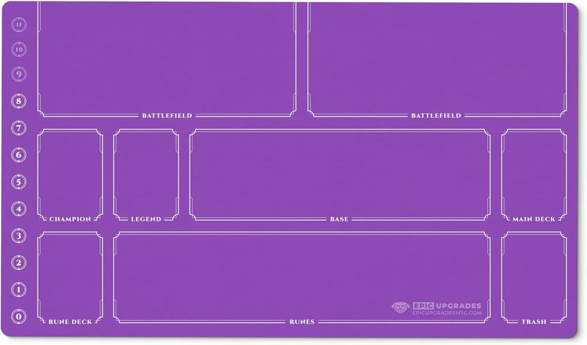 tapis jeu moderne violet rose orange rouge bleu compartiments cartes battlefield champion legend base