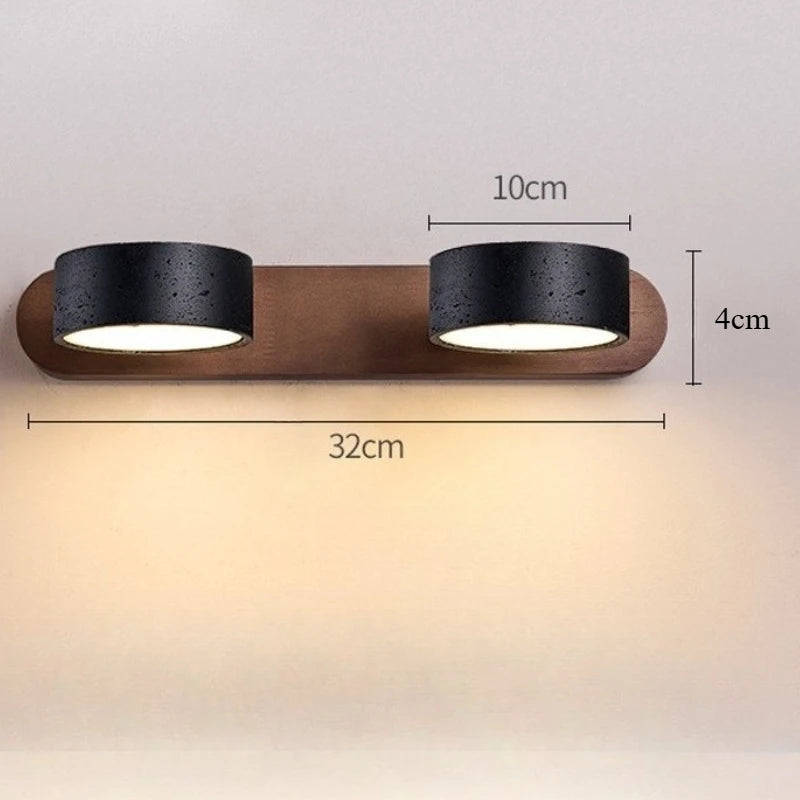 applique murale led pierre naturelle texture granulée moderne couleur bois beige noir