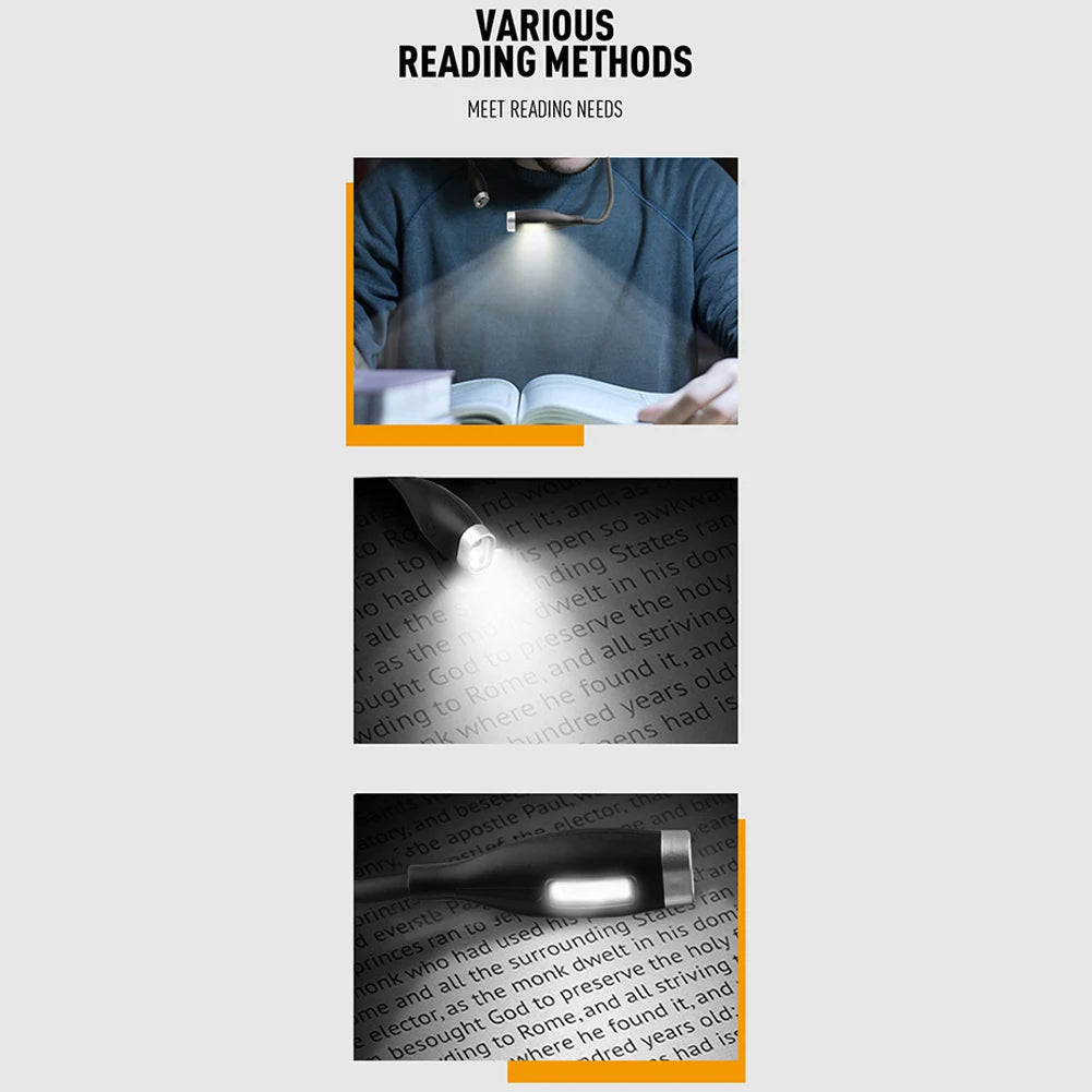 lampe lecture led rechargeable cou noir ajustable éclairage moderne portable lisse