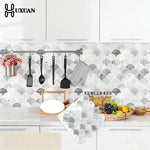 autocollants muraux 3d pvc blanc gris marbré moderne résistants chaleur imperméables carreaux mur