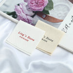 étiquettes produit toile lin noir rose gris beige bleu classique 8x8cm personnalisables logo imprimé