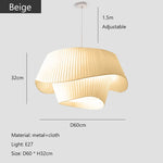 suspension lumineuse moderne tissu blanc plissé salon chambre salle manger