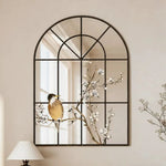 miroir mural noir branches fleuries oiseaux classique suspendu opaque 30x40cm 60x80cm 90x120cm
