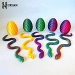 décoration intérieure serpent multicolore réaliste œuf inclusion 30 cm 8.5 cm