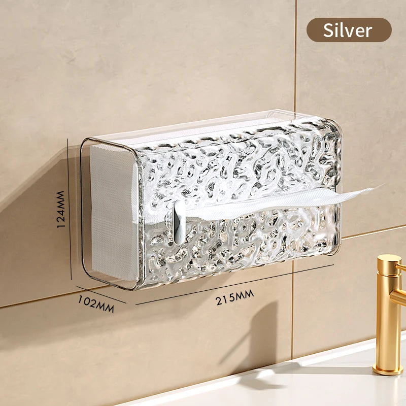 boîte mouchoirs transparente motifs glace moderne fixée papier toilette plastique amovible