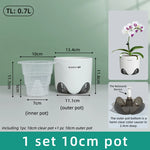 pots orchidées mesh double couche ventilation racines spirale transparent moderne blanc gris
