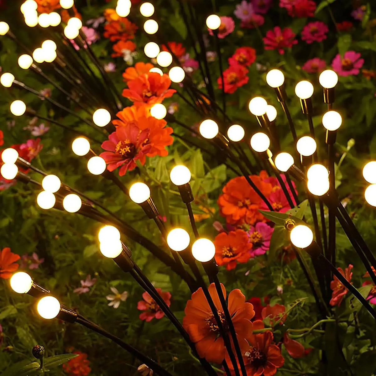 lumière solaire led moderne oscillante extérieure étanche multicolore filaments flexibles jardin