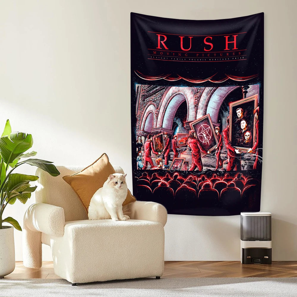 tapisserie murale rock musique bande rush décoration chambre poster tissu décoratif pop art
