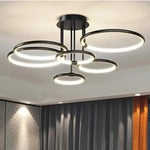 lampe suspendue or noir anneau circulaire moderne led télécommande chambre cuisine