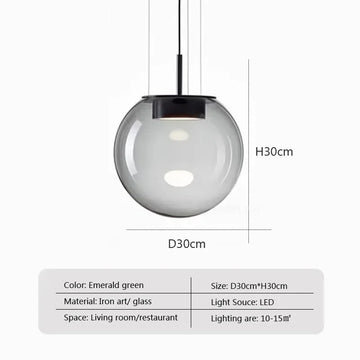 suspension lumineuse moderne pierre verre transparente salon chambre hall